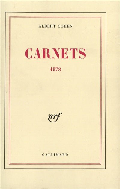 Carnets 1978 livre Albert Cohen