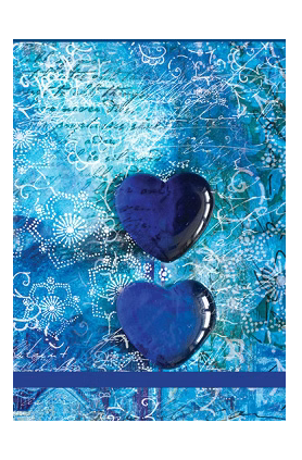 Carnet de notes de poche Coeurs bleus