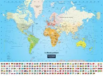 Carte du monde politique (plastifiée)